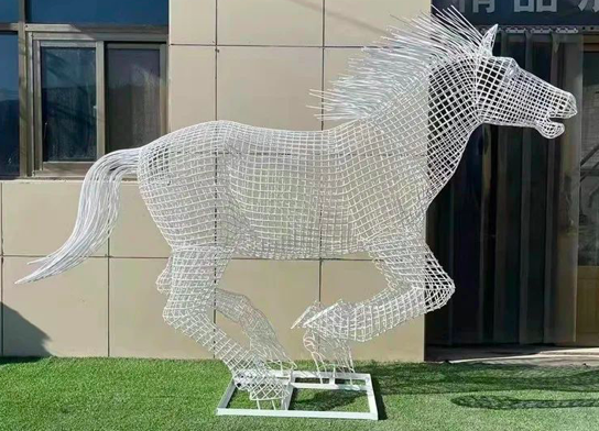 不锈钢马雕塑，镂空马雕塑